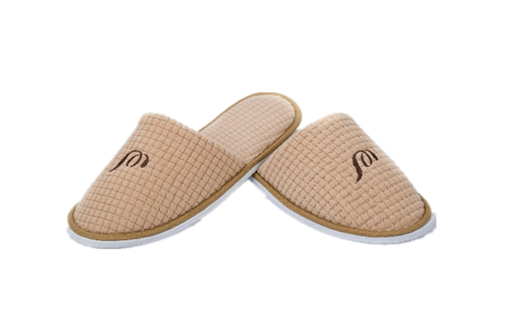 Brown Waffle Hotel Slipper