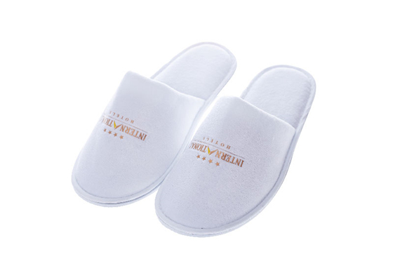 White Terry Hot Stamping Hotel Slipper