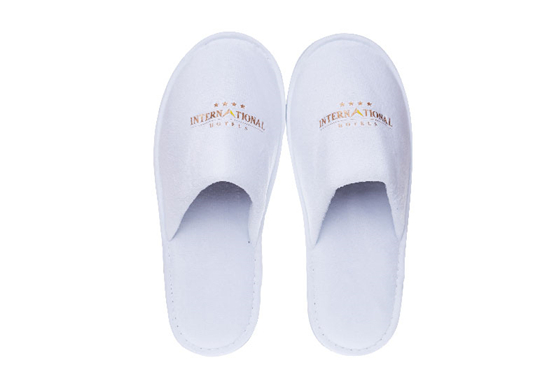 White Terry Hot Stamping Hotel Slipper