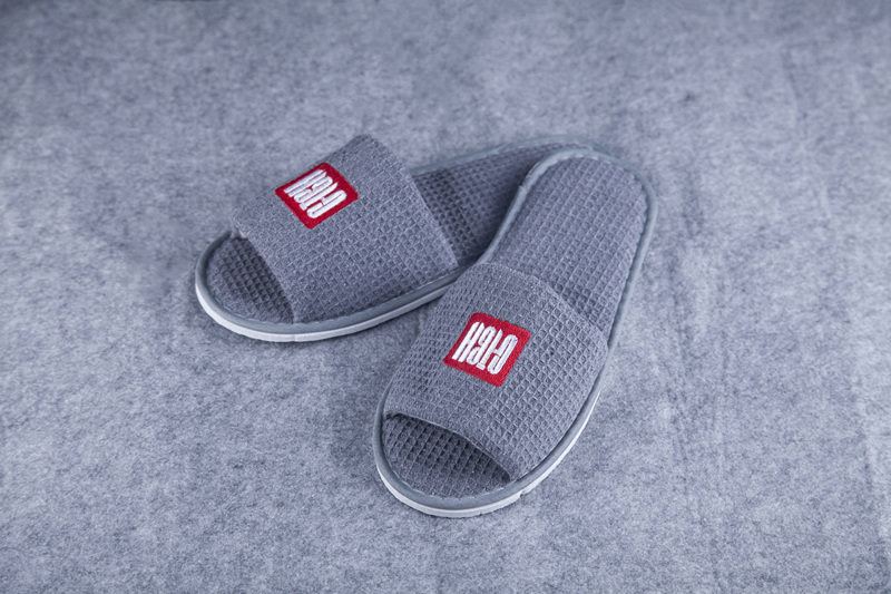 Grey Waffle Hotel Open Toe Slipper