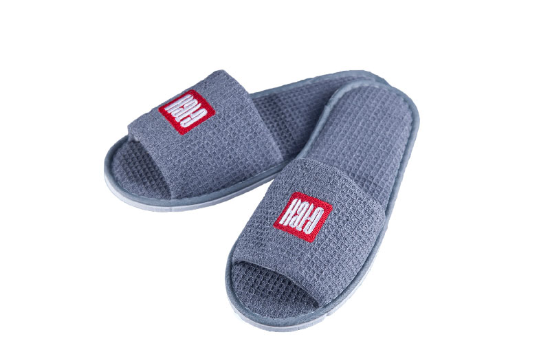 Grey Waffle Hotel Open Toe Slipper