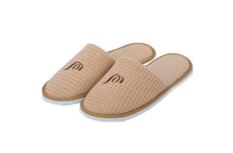 Brown Waffle Hotel Slipper